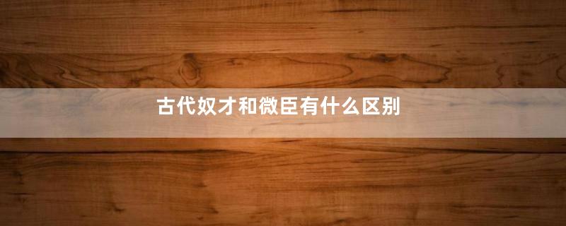 古代奴才和微臣有什么区别