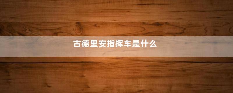 古德里安指挥车是什么