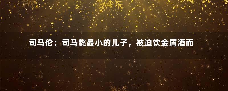 司马伦：司马懿最小的儿子，被迫饮金屑酒而死