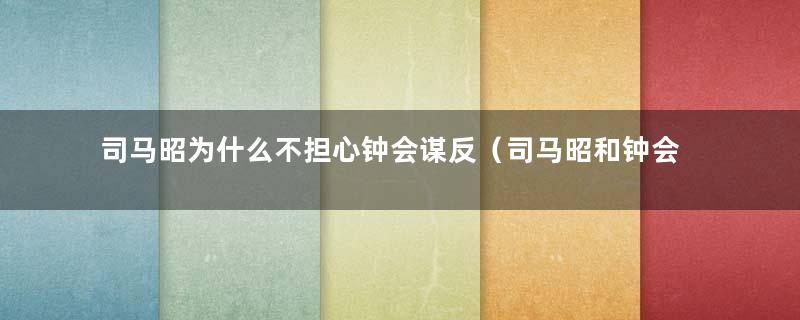 司马昭为什么不担心钟会谋反（司马昭和钟会的关系）