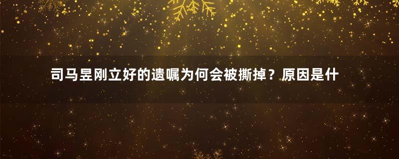 司马昱刚立好的遗嘱为何会被撕掉？原因是什么