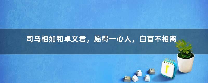 司马相如和卓文君，愿得一心人，白首不相离！