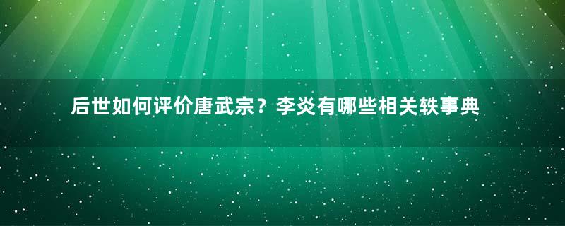 后世如何评价唐武宗？李炎有哪些相关轶事典故？