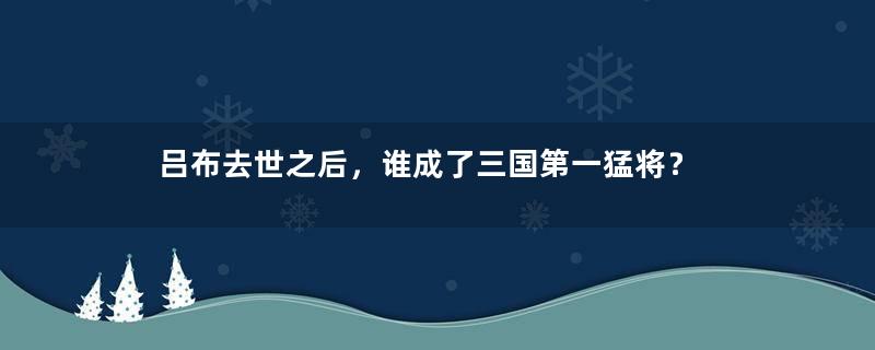 吕布去世之后，谁成了三国第一猛将？