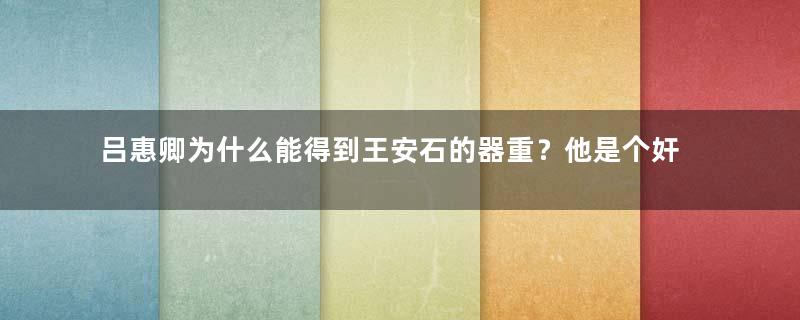 吕惠卿为什么能得到王安石的器重？他是个奸臣吗？