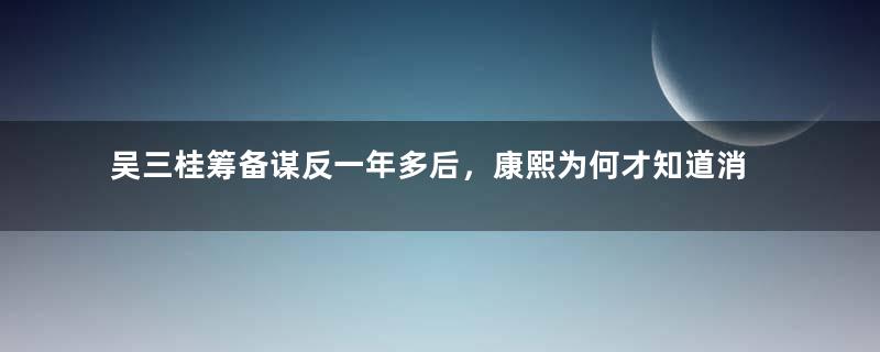 吴三桂筹备谋反一年多后，康熙为何才知道消息？