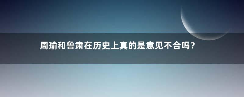 周瑜和鲁肃在历史上真的是意见不合吗？