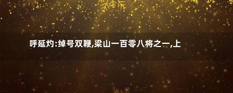 呼延灼:绰号双鞭,梁山一百零八将之一,上应天威星