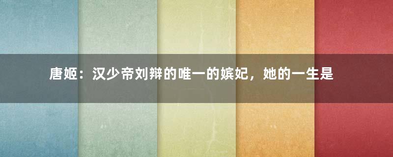 唐姬：汉少帝刘辩的唯一的嫔妃，她的一生是怎样的？