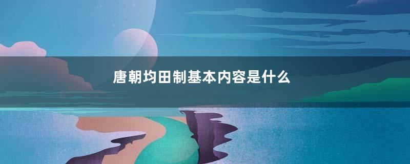 唐朝均田制基本内容是什么