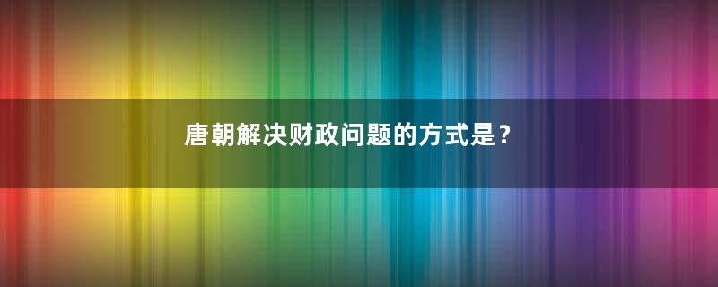 唐朝解决财政问题的方式是？