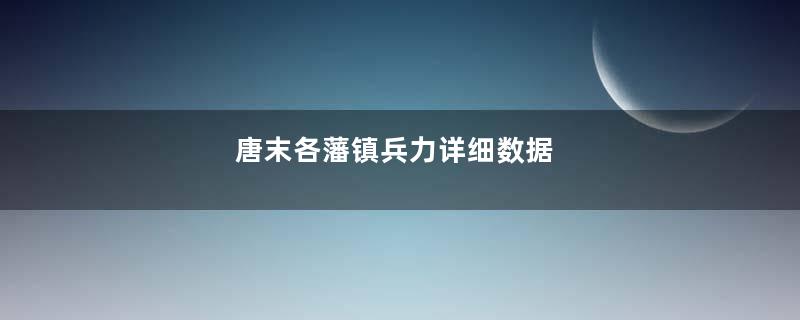 唐末各藩镇兵力详细数据