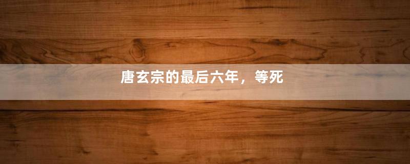 唐玄宗的最后六年，等死