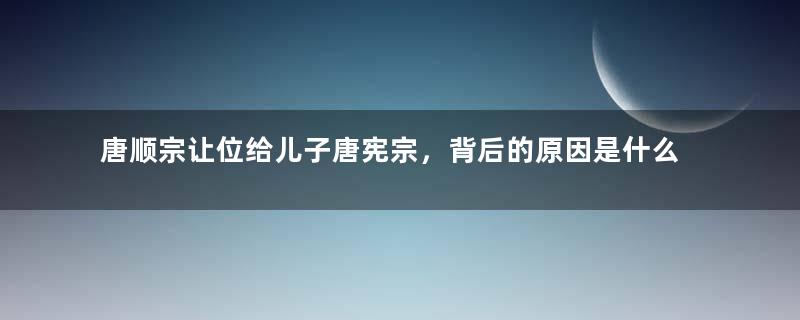 唐顺宗让位给儿子唐宪宗，背后的原因是什么？