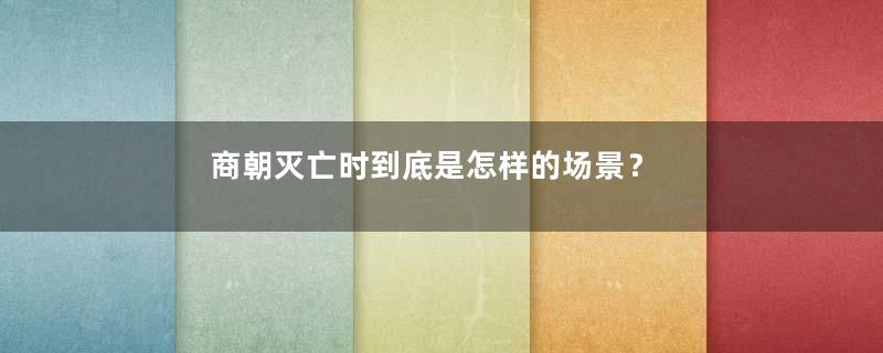 商朝灭亡时到底是怎样的场景？