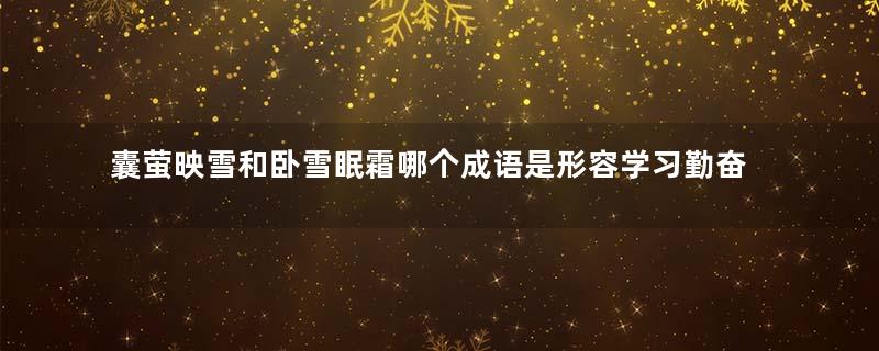 囊萤映雪和卧雪眠霜哪个成语是形容学习勤奋刻苦的