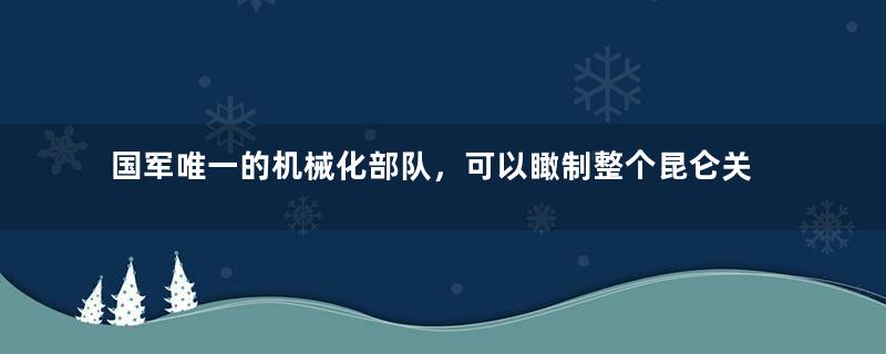 国军唯一的机械化部队，可以瞰制整个昆仑关战场