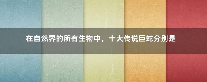 在自然界的所有生物中，十大传说巨蛇分别是是什么？