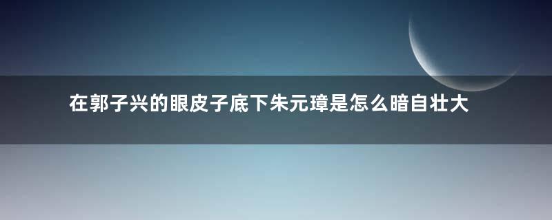 在郭子兴的眼皮子底下朱元璋是怎么暗自壮大的？靠的是什么