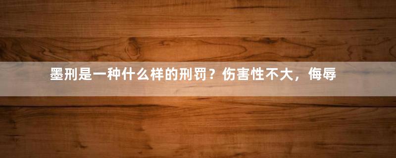 墨刑是一种什么样的刑罚？伤害性不大，侮辱性很强