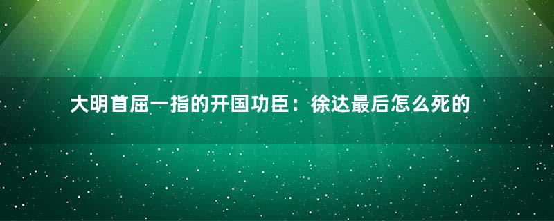 大明首屈一指的开国功臣：徐达最后怎么死的？