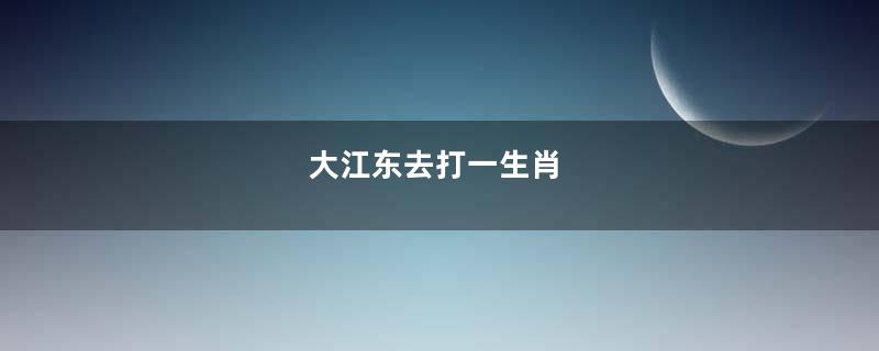 大江东去打一生肖
