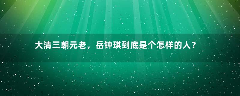 大清三朝元老，岳钟琪到底是个怎样的人？