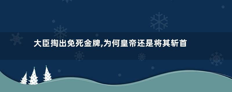 大臣掏出免死金牌,为何皇帝还是将其斩首