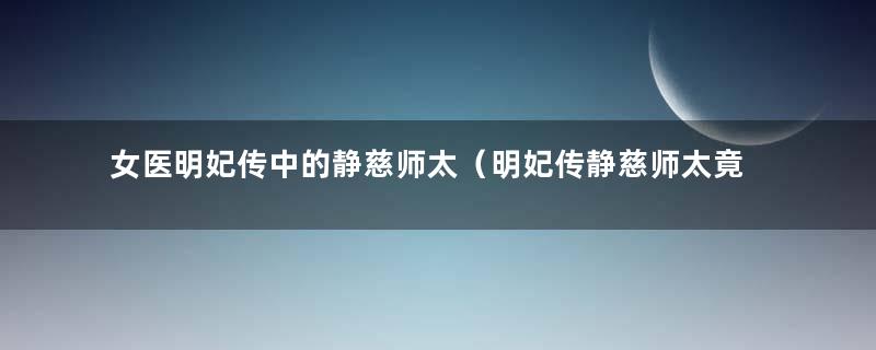 女医明妃传中的静慈师太（明妃传静慈师太竟然是她女儿）