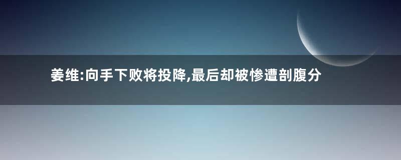 姜维:向手下败将投降,最后却被惨遭剖腹分尸