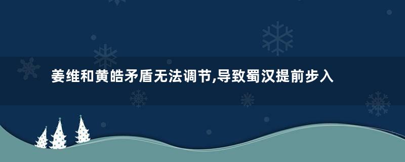 姜维和黄皓矛盾无法调节,导致蜀汉提前步入衰亡