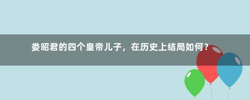 娄昭君的四个皇帝儿子，在历史上结局如何？