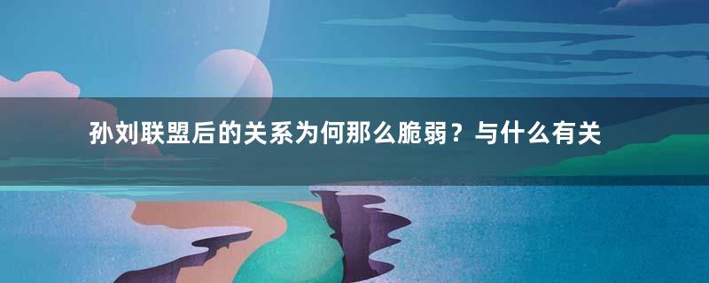 孙刘联盟后的关系为何那么脆弱？与什么有关系