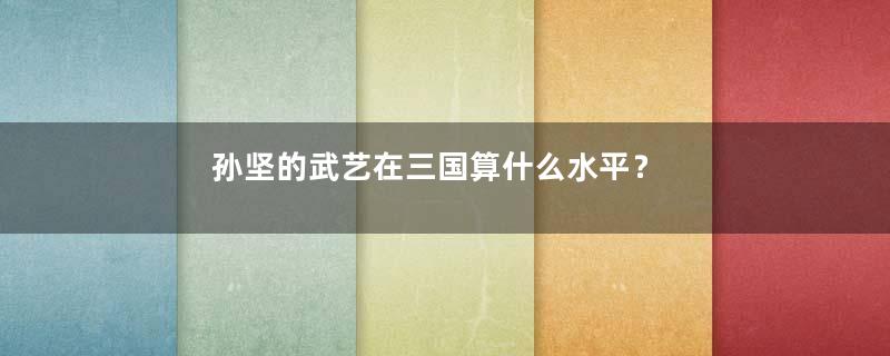 孙坚的武艺在三国算什么水平？