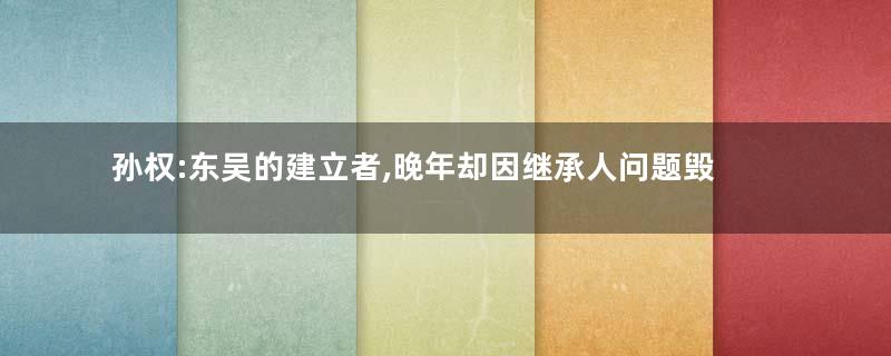 孙权:东吴的建立者,晚年却因继承人问题毁了东吴基业