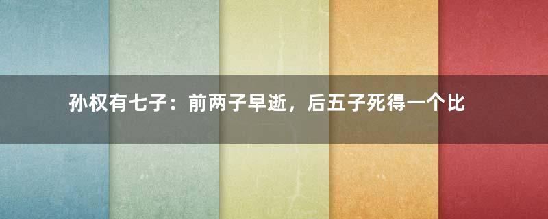 孙权有七子：前两子早逝，后五子死得一个比一个惨