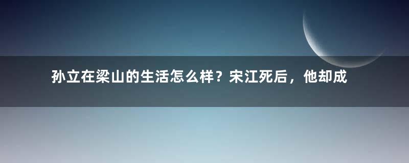 孙立在梁山的生活怎么样？宋江死后，他却成梁山旧部智囊