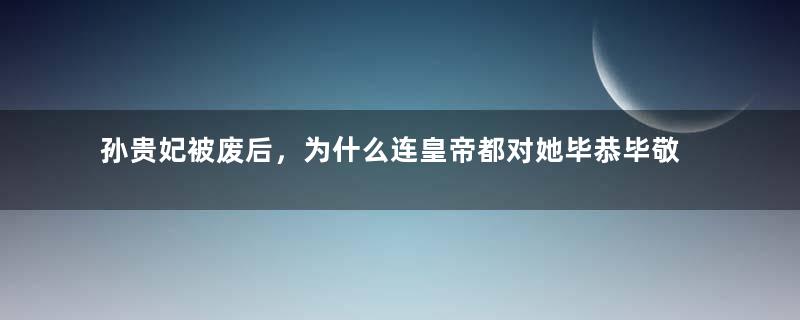 孙贵妃被废后，为什么连皇帝都对她毕恭毕敬呢？