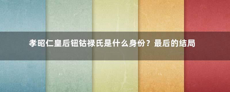 孝昭仁皇后钮钴禄氏是什么身份？最后的结局如何？