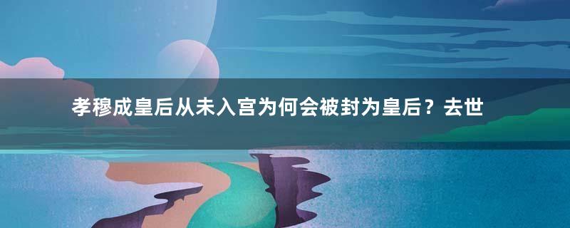 孝穆成皇后从未入宫为何会被封为皇后？去世后27年才真正入土为安