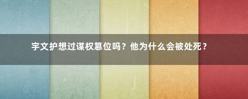 宇文护想过谋权篡位吗？他为什么会被处死？