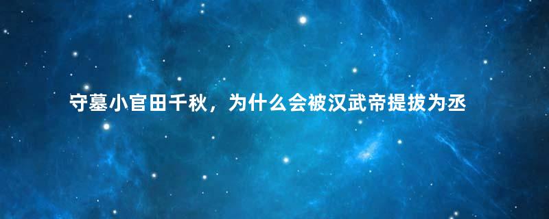 守墓小官田千秋，为什么会被汉武帝提拔为丞相？