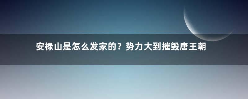 安禄山是怎么发家的？势力大到摧毁唐王朝