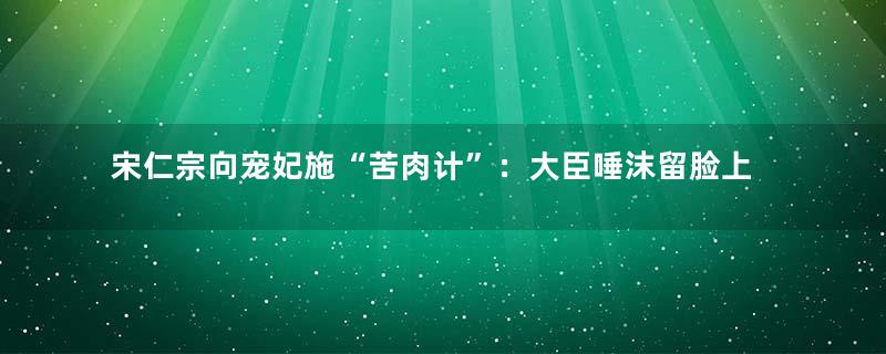 宋仁宗向宠妃施“苦肉计”：大臣唾沫留脸上