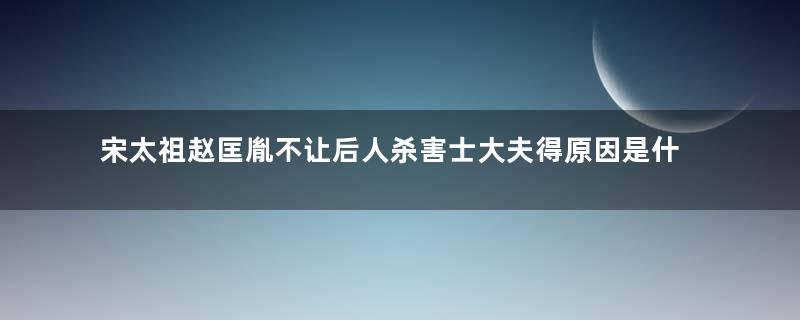 宋太祖赵匡胤不让后人杀害士大夫得原因是什么