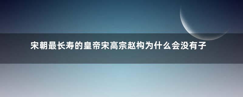 宋朝最长寿的皇帝宋高宗赵构为什么会没有子嗣后代？原因是什么