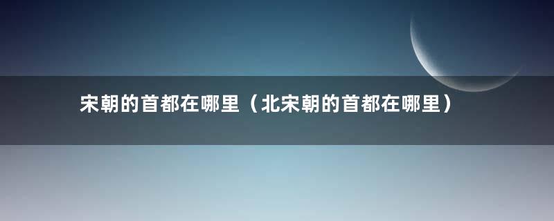 宋朝的首都在哪里（北宋朝的首都在哪里）