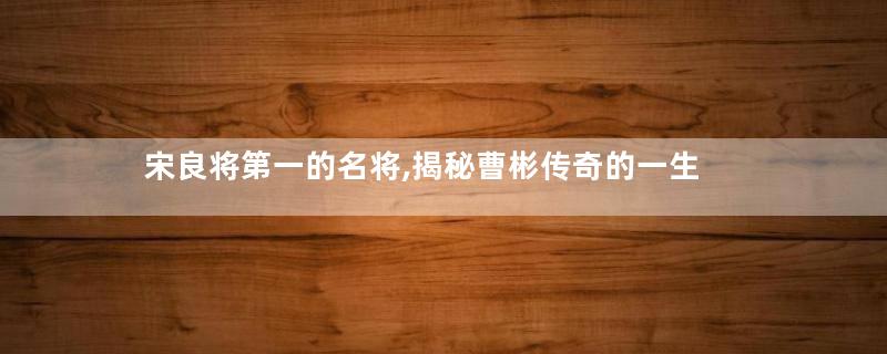 宋良将第一的名将,揭秘曹彬传奇的一生