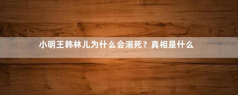 小明王韩林儿为什么会溺死？真相是什么