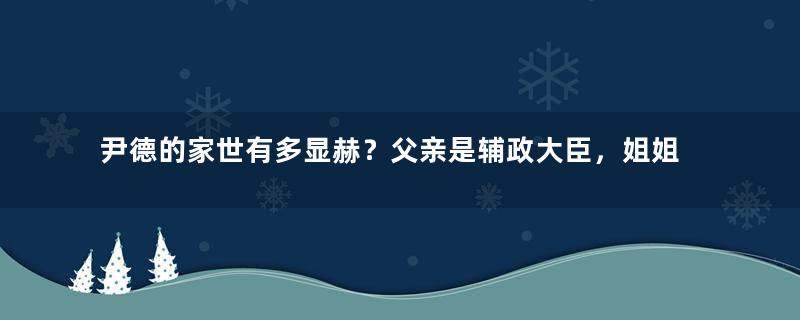 尹德的家世有多显赫？父亲是辅政大臣，姐姐是大清皇后